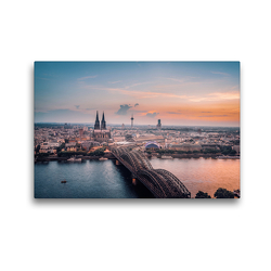 Premium Textil-Leinwand 45 x 30 cm Quer-Format Blick auf den Kölner Dom | Wandbild, HD-Bild auf Keilrahmen, Fertigbild auf hochwertigem Vlies, Leinwanddruck von Alexander Gründel