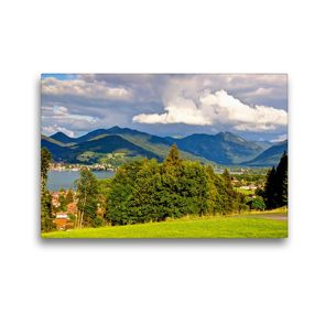 Premium Textil-Leinwand 45 x 30 cm Quer-Format Blick auf den Tegernsee | Wandbild, HD-Bild auf Keilrahmen, Fertigbild auf hochwertigem Vlies, Leinwanddruck von Ralf Wittstock