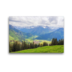 Premium Textil-Leinwand 45 x 30 cm Quer-Format Blick vom Oberjoch | Wandbild, HD-Bild auf Keilrahmen, Fertigbild auf hochwertigem Vlies, Leinwanddruck von VogtArt