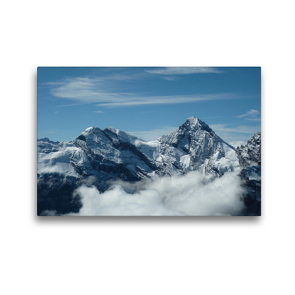 Premium Textil-Leinwand 45 x 30 cm Quer-Format Blick vom Schilthorn | Wandbild, HD-Bild auf Keilrahmen, Fertigbild auf hochwertigem Vlies, Leinwanddruck von Schwan