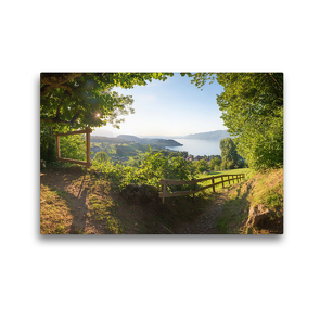 Premium Textil-Leinwand 45 x 30 cm Quer-Format Blick zum Thunersee vom Büel | Wandbild, HD-Bild auf Keilrahmen, Fertigbild auf hochwertigem Vlies, Leinwanddruck von SusaZoom