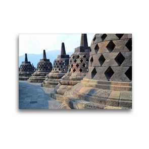 Premium Textil-Leinwand 45 x 30 cm Quer-Format Borobudur Tempel, Yogyakarta, Indonesien | Wandbild, HD-Bild auf Keilrahmen, Fertigbild auf hochwertigem Vlies, Leinwanddruck von Jasmin Krauth