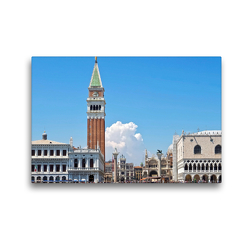 Premium Textil-Leinwand 45 x 30 cm Quer-Format Campanile und Markusplatz in Venedig in Itlaien | Wandbild, HD-Bild auf Keilrahmen, Fertigbild auf hochwertigem Vlies, Leinwanddruck von Marion Meyer © Stimmungsbilder1