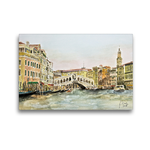 Premium Textil-Leinwand 45 x 30 cm Quer-Format Canale Grande mit Rialto Brücke | Wandbild, HD-Bild auf Keilrahmen, Fertigbild auf hochwertigem Vlies, Leinwanddruck von Gerhard Kraus