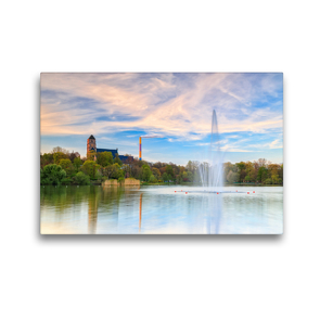 Premium Textil-Leinwand 45 x 30 cm Quer-Format Chemnitz – Stadt und Natur | Wandbild, HD-Bild auf Keilrahmen, Fertigbild auf hochwertigem Vlies, Leinwanddruck von Daniela Beyer (Moqui(