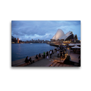 Premium Textil-Leinwand 45 x 30 cm Quer-Format Circular Quay und Opera Bar in Sydney | Wandbild, HD-Bild auf Keilrahmen, Fertigbild auf hochwertigem Vlies, Leinwanddruck von Peter Schickert