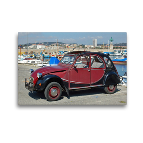 Premium Textil-Leinwand 45 x 30 cm Quer-Format Citroen 2 CV (Ente) in Suedfrankreich | Wandbild, HD-Bild auf Keilrahmen, Fertigbild auf hochwertigem Vlies, Leinwanddruck von (c) 2019 by Atlantismedia