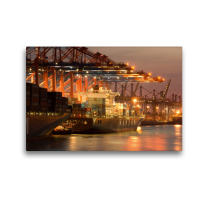 Premium Textil-Leinwand 45 x 30 cm Quer-Format Containerschiff | Wandbild, HD-Bild auf Keilrahmen, Fertigbild auf hochwertigem Vlies, Leinwanddruck von Norbert J. Sülzner / NJS-Photographie