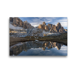 Premium Textil-Leinwand 45 x 30 cm Quer-Format Das Val Travenanzes und die Fanis Gruppe im Naturpark Fanes-Sennes-Prags | Wandbild, HD-Bild auf Keilrahmen, Fertigbild auf hochwertigem Vlies, Leinwanddruck von Martin Zwick