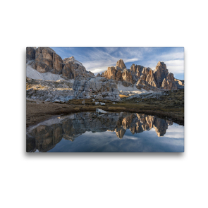 Premium Textil-Leinwand 45 x 30 cm Quer-Format Das Val Travenanzes und die Fanis Gruppe im Naturpark Fanes-Sennes-Prags | Wandbild, HD-Bild auf Keilrahmen, Fertigbild auf hochwertigem Vlies, Leinwanddruck von Martin Zwick