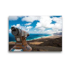 Premium Textil-Leinwand 45 x 30 cm Quer-Format Der einzigarte Blick auf den Playa Cofete auf der Kanareninsel Fuerteventura | Wandbild, HD-Bild auf Keilrahmen, Fertigbild auf hochwertigem Vlies, Leinwanddruck von Patrick Klinke