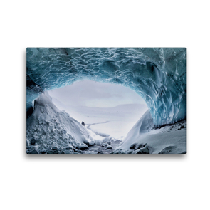 Premium Textil-Leinwand 45 x 30 cm Quer-Format Der Gletschertunnel Gigjökull auf Island | Wandbild, HD-Bild auf Keilrahmen, Fertigbild auf hochwertigem Vlies, Leinwanddruck von Klaus Gerken