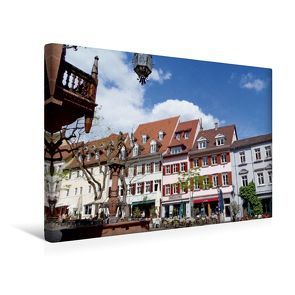 Premium Textil-Leinwand 45 x 30 cm Quer-Format Der Marktplatz aus dem Kalender Lieblingsplätze in Weinheim an der Bergstraße | Wandbild, HD-Bild auf Keilrahmen, Fertigbild auf hochwertigem Vlies, Leinwanddruck von Ilona Andersen von Andersen,  Ilona