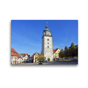 Premium Textil-Leinwand 45 x 30 cm Quer-Format Der mittelalterliche Nikolaikirchhof mit dem aus dem 12. Jahrhundert stammenden Nikolaiturm | Wandbild, HD-Bild auf Keilrahmen, Fertigbild auf hochwertigem Vlies, Leinwanddruck von Ulrich Senff