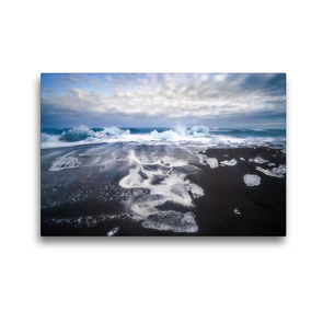 Premium Textil-Leinwand 45 x 30 cm Quer-Format Diamond Beach in der Nähe von Jökulsárlón | Wandbild, HD-Bild auf Keilrahmen, Fertigbild auf hochwertigem Vlies, Leinwanddruck von Alexander Höntschel