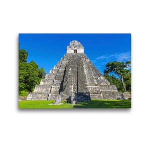 Premium Textil-Leinwand 45 x 30 cm Quer-Format Die 45 m hohe Pyramide des Großen Jaguar in Tikal ist das berühmteste Wahrzeichen der Maya-Welt. | Wandbild, HD-Bild auf Keilrahmen, Fertigbild auf hochwertigem Vlies, Leinwanddruck von Stefan Schütter