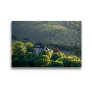 Premium Textil-Leinwand 45 x 30 cm Quer-Format Die Freusburg bei Kirchen/Sieg | Wandbild, HD-Bild auf Keilrahmen, Fertigbild auf hochwertigem Vlies, Leinwanddruck von Matthias Schaefgen