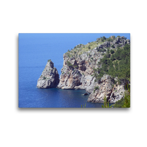 Premium Textil-Leinwand 45 x 30 cm Quer-Format Die Klippen bei Morro de Sant Joan in der Nähe von Port de Sóller | Wandbild, HD-Bild auf Keilrahmen, Fertigbild auf hochwertigem Vlies, Leinwanddruck von Holger Felix