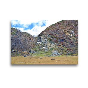 Premium Textil-Leinwand 45 x 30 cm Quer-Format Die Pungyen Gompa nahe des Manaslu bei Samagaon auf 4060 m Höhe ist heute unbewohnt | Wandbild, HD-Bild auf Keilrahmen, Fertigbild auf hochwertigem Vlies, Leinwanddruck von N N