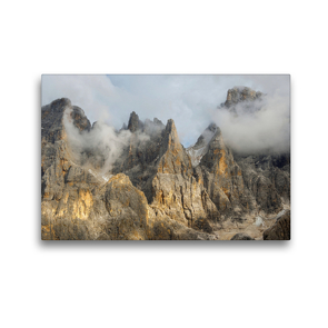 Premium Textil-Leinwand 45 x 30 cm Quer-Format Die wilden Gipfel der Pala Gruppe über dem Val Venegia in den Dolomiten des Trentino | Wandbild, HD-Bild auf Keilrahmen, Fertigbild auf hochwertigem Vlies, Leinwanddruck von Martin Zwick