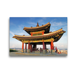 Premium Textil-Leinwand 45 x 30 cm Quer-Format Ein Ort der Ruhe ist die Hwaseong-Festung in der Stadt Suwon | Wandbild, HD-Bild auf Keilrahmen, Fertigbild auf hochwertigem Vlies, Leinwanddruck von CALVENDO