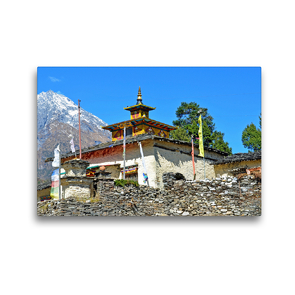 Premium Textil-Leinwand 45 x 30 cm Quer-Format Ein sehr schönes altes Kloster im Dorf Samagaon (3500 m) in der Manaslu-Region | Wandbild, HD-Bild auf Keilrahmen, Fertigbild auf hochwertigem Vlies, Leinwanddruck von Ulrich Senff