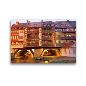 Premium Textil-Leinwand 45 x 30 cm Quer-Format Erfurts Krämerbrücke | Wandbild, HD-Bild auf Keilrahmen, Fertigbild auf hochwertigem Vlies, Leinwanddruck von Flori0