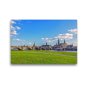 Premium Textil-Leinwand 45 x 30 cm Quer-Format Faszinierende Landschaften aus nah und fern – Canaletto-Blick auf die Dresdner Altstadt | Wandbild, HD-Bild auf Keilrahmen, Fertigbild auf hochwertigem Vlies, Leinwanddruck von Christoph Ebeling