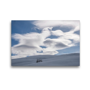 Premium Textil-Leinwand 45 x 30 cm Quer-Format Föhnwolken im Winter | Wandbild, HD-Bild auf Keilrahmen, Fertigbild auf hochwertigem Vlies, Leinwanddruck von Hans Seidl