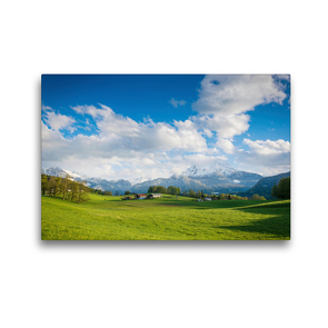 Premium Textil-Leinwand 45 x 30 cm Quer-Format Frühling am Watzmann | Wandbild, HD-Bild auf Keilrahmen, Fertigbild auf hochwertigem Vlies, Leinwanddruck von Martin Wasilewski