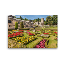 Premium Textil-Leinwand 45 x 30 cm Quer-Format Garten vom Lanhydrock House bei Bodmin in Cornwall, England | Wandbild, HD-Bild auf Keilrahmen, Fertigbild auf hochwertigem Vlies, Leinwanddruck von Christian Müringer