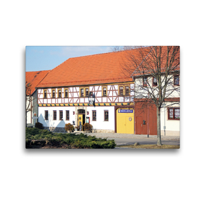 Premium Textil-Leinwand 45 x 30 cm Quer-Format Gasthof „Weißes Roß“ in Mühlberg | Wandbild, HD-Bild auf Keilrahmen, Fertigbild auf hochwertigem Vlies, Leinwanddruck von Flori0