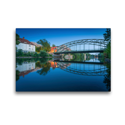 Premium Textil-Leinwand 45 x 30 cm Quer-Format Genzmer Brücke in Halle-Saale | Wandbild, HD-Bild auf Keilrahmen, Fertigbild auf hochwertigem Vlies, Leinwanddruck von Martin Wasilewski