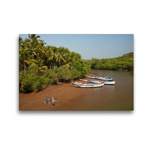 Premium Textil-Leinwand 45 x 30 cm Quer-Format Goa – Agonda River | Wandbild, HD-Bild auf Keilrahmen, Fertigbild auf hochwertigem Vlies, Leinwanddruck von Martin Rauchenwald