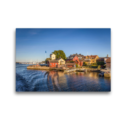 Premium Textil-Leinwand 45 x 30 cm Quer-Format Hafen der Insel Sandhamn | Wandbild, HD-Bild auf Keilrahmen, Fertigbild auf hochwertigem Vlies, Leinwanddruck von Christian Müringer