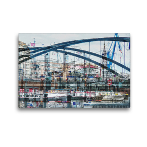 Premium Textil-Leinwand 45 x 30 cm Quer-Format Hamburg Maritim | Wandbild, HD-Bild auf Keilrahmen, Fertigbild auf hochwertigem Vlies, Leinwanddruck von Manuela Falke