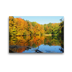 Premium Textil-Leinwand 45 x 30 cm Quer-Format Herbststimmung am Giksteich | Wandbild, HD-Bild auf Keilrahmen, Fertigbild auf hochwertigem Vlies, Leinwanddruck von Thilo Seidel