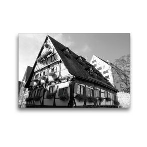 Premium Textil-Leinwand 45 x 30 cm Quer-Format Hotel Schiefes Haus im Ulmer Fischerviertel | Wandbild, HD-Bild auf Keilrahmen, Fertigbild auf hochwertigem Vlies, Leinwanddruck von kattobello