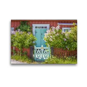 Premium Textil-Leinwand 45 x 30 cm Quer-Format Idyllisches Sommerhaus auf der Insel Sandhamn | Wandbild, HD-Bild auf Keilrahmen, Fertigbild auf hochwertigem Vlies, Leinwanddruck von Christian Müringer