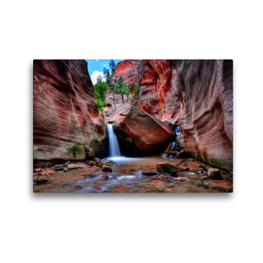 Premium Textil-Leinwand 45 x 30 cm Quer-Format Kanarra Creek Canyon | Wandbild, HD-Bild auf Keilrahmen, Fertigbild auf hochwertigem Vlies, Leinwanddruck von Sören Gelbe-Haußen