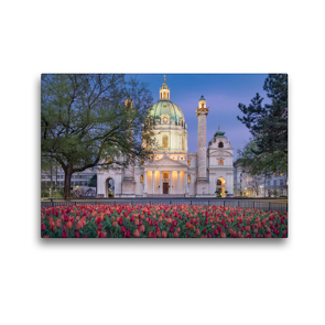 Premium Textil-Leinwand 45 x 30 cm Quer-Format Karlskirche | Wandbild, HD-Bild auf Keilrahmen, Fertigbild auf hochwertigem Vlies, Leinwanddruck von Karl Heindl