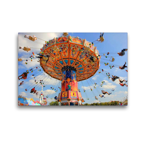 Premium Textil-Leinwand 45 x 30 cm Quer-Format Kettenkarussell auf dem Oktoberfest | Wandbild, HD-Bild auf Keilrahmen, Fertigbild auf hochwertigem Vlies, Leinwanddruck von Steffani Lehmann (Hrsg.)