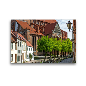 Premium Textil-Leinwand 45 x 30 cm Quer-Format Kirchhof der Stadtkirche St. Nikolai | Wandbild, HD-Bild auf Keilrahmen, Fertigbild auf hochwertigem Vlies, Leinwanddruck von Holger Felix