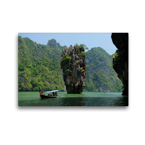 Premium Textil-Leinwand 45 x 30 cm Quer-Format Koh Tapu, James Bond Island, Phang Nga Bay Marine National Park | Wandbild, HD-Bild auf Keilrahmen, Fertigbild auf hochwertigem Vlies, Leinwanddruck von Christian Heeb