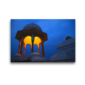 Premium Textil-Leinwand 45 x 30 cm Quer-Format Kuppel im Abendlicht, Rajasthan | Wandbild, HD-Bild auf Keilrahmen, Fertigbild auf hochwertigem Vlies, Leinwanddruck von Dr. Werner Altner