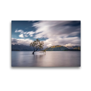 Premium Textil-Leinwand 45 x 30 cm Quer-Format Lake Wanaka und der einsame Wanaka Tree | Wandbild, HD-Bild auf Keilrahmen, Fertigbild auf hochwertigem Vlies, Leinwanddruck von Alexander Höntschel