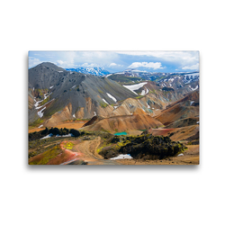 Premium Textil-Leinwand 45 x 30 cm Quer-Format Landmannalaugar | Wandbild, HD-Bild auf Keilrahmen, Fertigbild auf hochwertigem Vlies, Leinwanddruck von Frauke Scholz