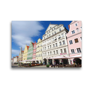 Premium Textil-Leinwand 45 x 30 cm Quer-Format Landshut – Straßenzug in der Altstadt | Wandbild, HD-Bild auf Keilrahmen, Fertigbild auf hochwertigem Vlies, Leinwanddruck von Angelika Keller