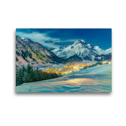 Premium Textil-Leinwand 45 x 30 cm Quer-Format Lech am Arlber mit Blick auf Omesberg und Rüfikopf | Wandbild, HD-Bild auf Keilrahmen, Fertigbild auf hochwertigem Vlies, Leinwanddruck von studio-fifty-five