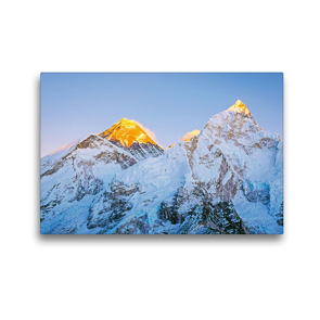 Premium Textil-Leinwand 45 x 30 cm Quer-Format Letztes Sonnenlicht an den scheebedeckten Gipfeln von Everest und Nuptse | Wandbild, HD-Bild auf Keilrahmen, Fertigbild auf hochwertigem Vlies, Leinwanddruck von CALVENDO